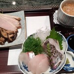 東京住友クラブ - 前菜は御造りの太刀魚が絶品