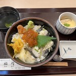 寿司ダイニング 福円 - 濃厚いくらと炙り三陸鯖丼のランチセット