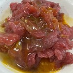 福徳食堂 - 〆の鮪中落ち卵かけご飯