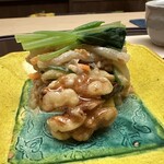 徳ㇵ本也 - 柿なます　柿　大根　人参　三葉　胡桃の飴煮