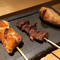 焼鳥 市松 - 野菜と鶏のコース6500円②つくね③ずり④もも