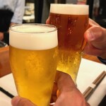 美酒美肴 はまゐ - 乾杯(アサヒスーパードライ生ビール)