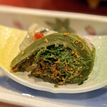 KKR - 前菜～雛蚕豆 河豚皮寄せ こごみ唐墨