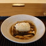 鎌倉 北じま - 謎のきのこ餡掛け(湯葉の豊年揚､天然舞茸､ヌメリスギタケ､マスタケ)