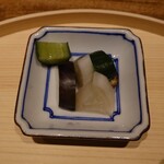 温石 - お新香（胡瓜、茄子、大根）