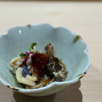 すし宮川 - 出汁ホッキ貝と落葉