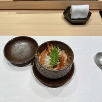 鮨まえだ - 桜エビといくらの蒸し寿司