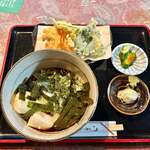 そば処 奥沢 - 揚げ餅入りおろしそば&天ぷら