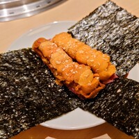 銀座 ちかみつ 並木通り - 雲丹2列の厳選和牛の雲丹ユッケドック