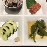 魚んと - ・生で食べる水ナス・炙り明太子・ナガラミ貝塩茹で