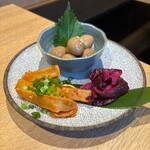 和食・鮮魚 個室居酒屋 初桜 - おつまみ3種盛り合わせ