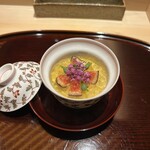 焼き鳥 こと - 黒無花果を使った、冷製茶碗蒸し