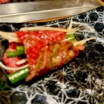 焼肉USON - さっと炙って（カルパッチョ風ネギのムチンロース）