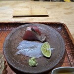 魚料理 おか - 刺身 鰹とアマテカレイ