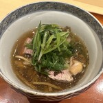 銀座 しのはら - 近江鴨と茸、九条ネギ鍋