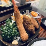 とんかつ一幸 - 昨年　十二月。ヒレカツ、牡蠣フライ、エビフライ。