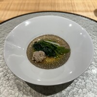 天冨良 麻布よこ田 新宿別邸 - ほうれん草と白舞茸のおひたし