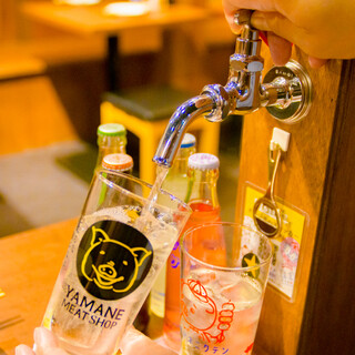 卓上蛇口の瞬間焼酎は割材無料！セルフ割り放題♪