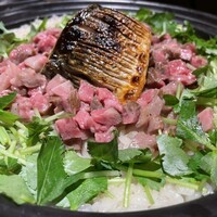 肉割烹ふたご 北新地店 - 特製ブレンド米の鯖飯