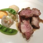 エルルカン・ビス - 14.3月  地鶏モモ肉のダブルポワレ ゴボウ春菊ソース