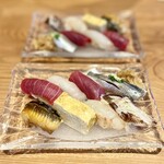 すしやのたい悟 - 握り8貫。シャリ小さめでお願いしました✩.*˚