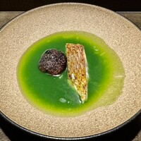 和琉料理 さりぃ - アカマチのロースト 小松菜と浅利のスープ