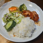 キッチン ブルー グローブ - 再びワンプレート