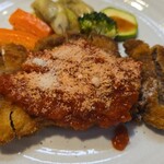 キッチン ブルー グローブ - 正面から、粉チーズもタップリ！