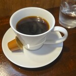 キッチン ブルー グローブ - ホットコーヒーのアップ