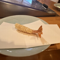 天ぷら 天青 - 海老1本目はレモン塩で