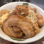 雷 本店 - 濃厚雷そば並+うずら