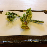 天金 - 横に，こごみ(草蘇鉄)，上に，こしあぶら