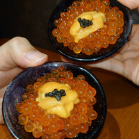 蟹らく - いくらと雲丹の小丼