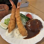 九沓 - タルタルエビフライ&ハンバーグデミグラスソース❗️