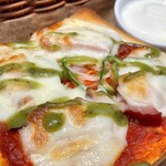 カフェ青山 - モーニングC¥950内　ピザトーストとヨーグルトゆで卵ドリンクサラダバー付。うまい。