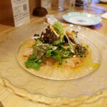 カジュアルフレンチBar 7FUKU - 赤海老のカルパッチョ