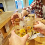 カジュアルフレンチBar 7FUKU - そして4人で*(ˊᗜˋ*)و乾杯