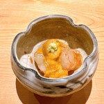 鮨 さかい - ボタン海老とウニ