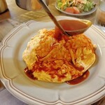 オムライス＆パンケーキyellow - デミグラスオムライス