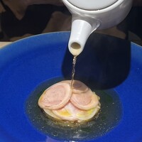 Lega - 大和肉鶏ハム、焼き茄子、蕪　ほうじ茶を直前に