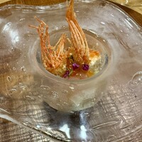 十皿 - 枝豆のブランマンジェ　甘エビ、イクラ