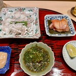 末冨 - 河豚刺し、赤貝