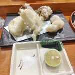 さけみ - 天ぷら３種盛り 白ナスとホタテと舞茸　980円  