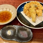 手酌割烹 てら田 - 桜海老と帆立のかき揚げ
