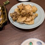 小料理屋 温 - 玉ねぎ、舞茸、蓮根、山芋、銀杏の天ぷら