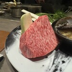 八重洲 steak & seafood 鉄板焼き 一心 - 調理前のサーロイン