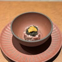 八重洲 steak & seafood 鉄板焼き 一心 - A5黒毛和牛　タルタル　フレッシュキャビア　雲丹