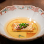 枯朽 - 銀ノ鴨 トレビス　スマック　豆鼓  銀の鴨のコンソメスープ、 ラプサンスーチョンのクレープ、 ささみ。