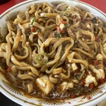 ラーメン もっけだの - 『麻婆まぜそば』の天地返し