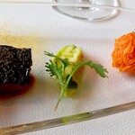 レストラン クリュディテ - 蒸し鶏 バジルソース